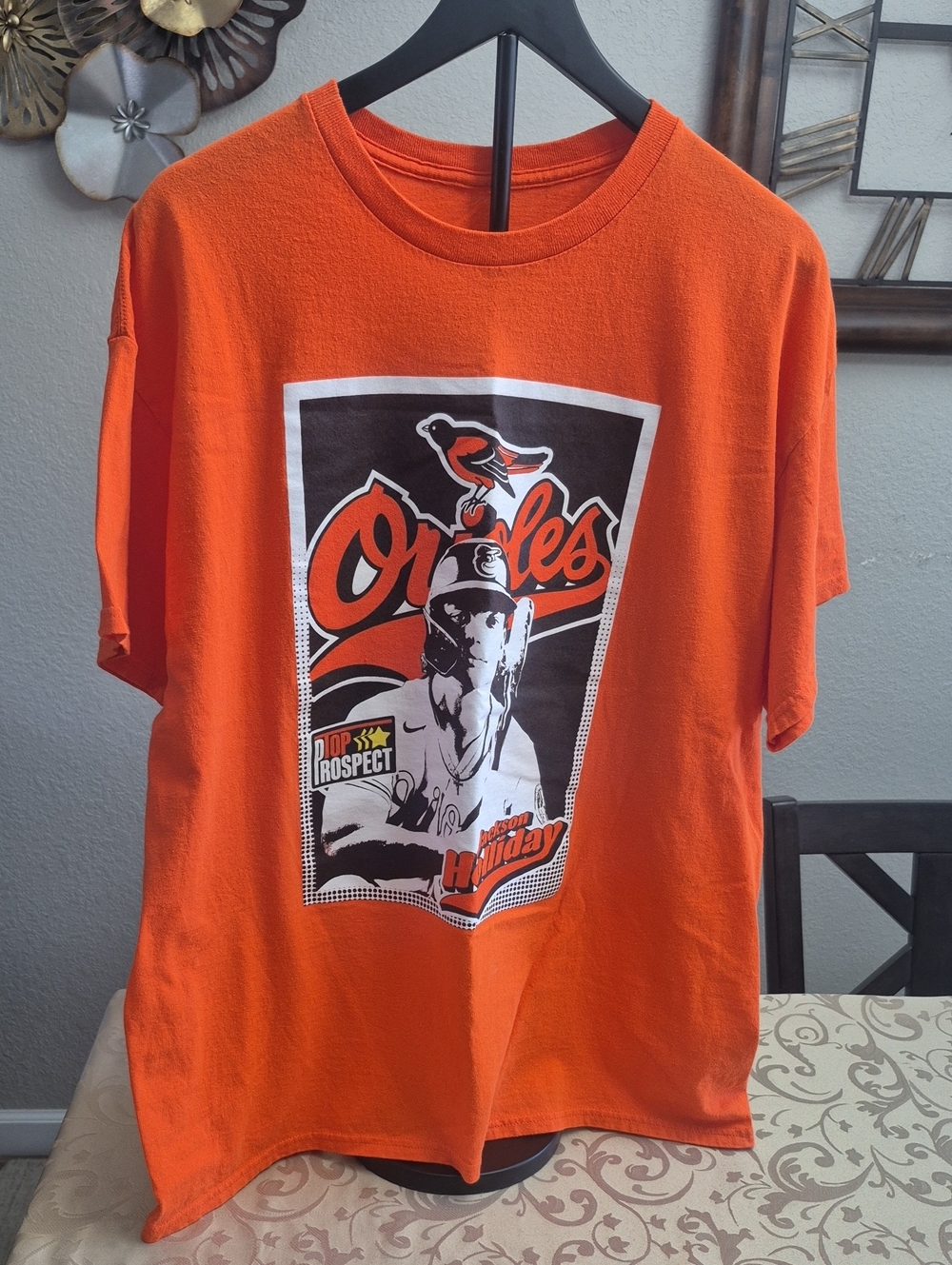 Unbranded Men’s Orange Graphic Tee - Orioles Design